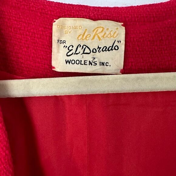 Vintage Red Wool Cape with Fringe | One size - Picture 6 of 6